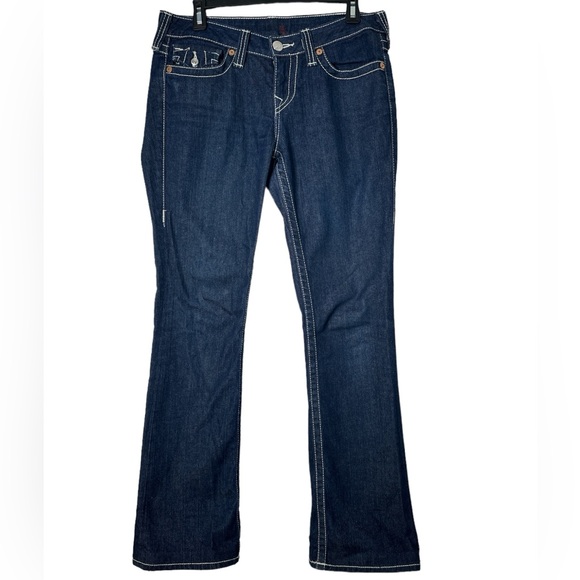True Religion‎ Jeans Women's Size 29 Strech Bootcut Dark Blue Denim - Picture 1 of 7